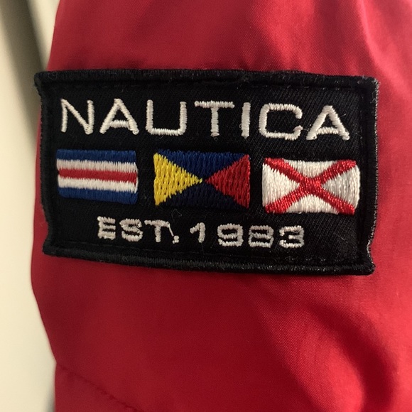 Nautica Toddler Boys Jaket Red Black Water Resistant Lightweight Hooded Size:7 - Picture 6 of 14